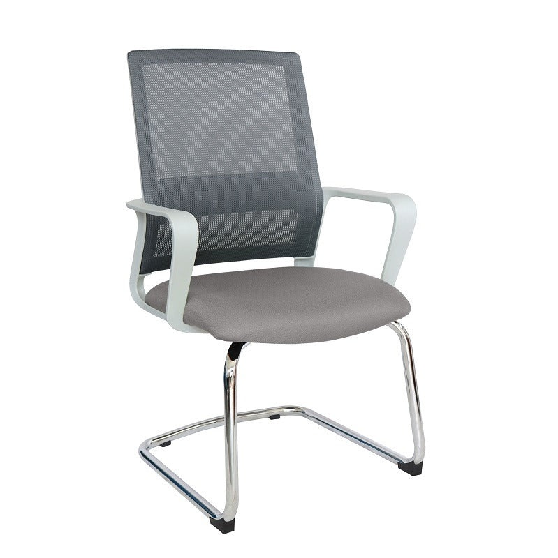 SILLA OFFIHO SLING OHV-94plusGris | Silla Visita Diseño Ergonómico Visitante Oficina | Base Trineo | Respaldo en Malla Gris | Asiento Tapizado | Interior - OHV-94plusGris - OFFIHO - NOGAL BEAT - Silla para oficina