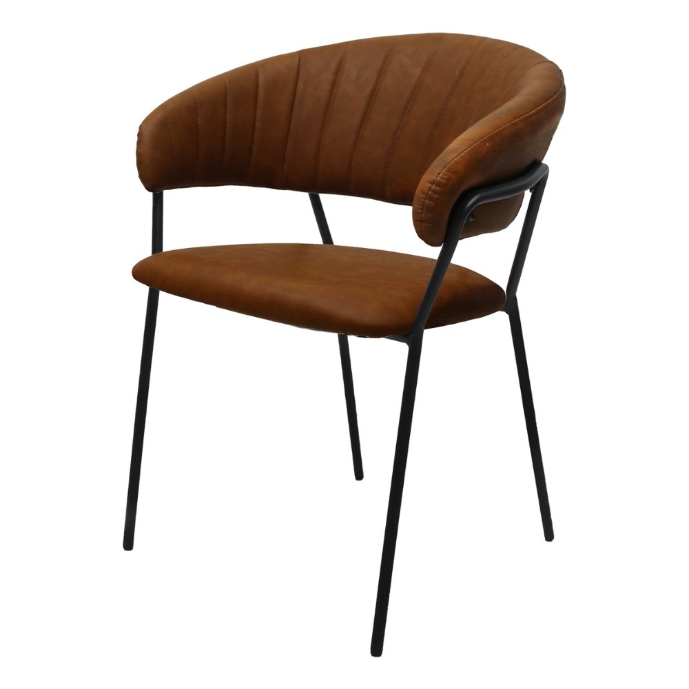 Silla comercial Kingstrong Cáceres tapizada en vinipiel con base metálica