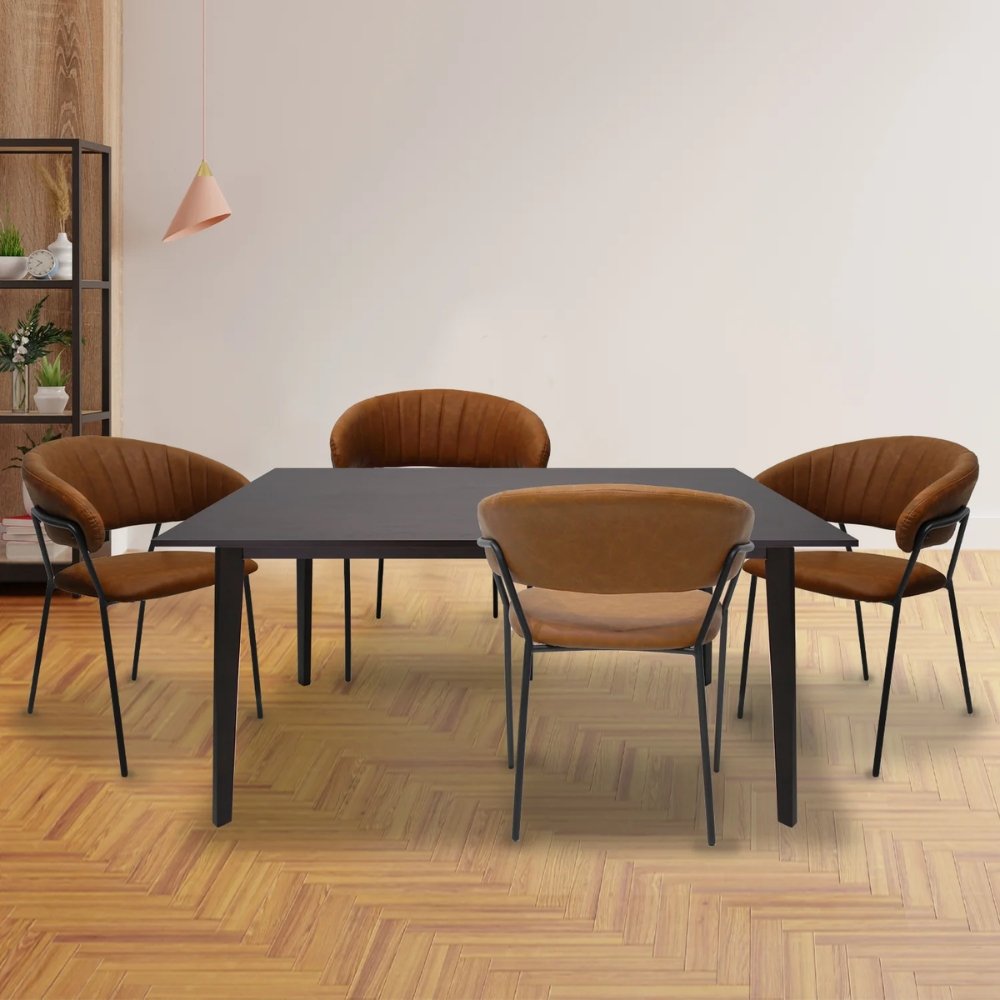Silla comercial Kingstrong Cáceres tapizada en vinipiel con base metálica