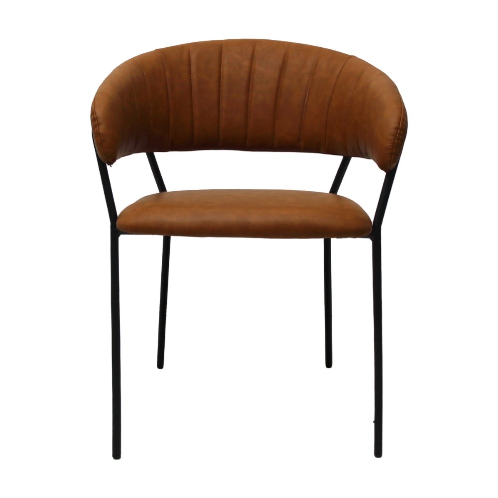 Silla comercial Kingstrong Cáceres tapizada en vinipiel con base metálica