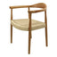 Silla comercial Kingstrong Guiza de madera maciza con asiento trenzado impermeable estilo escandinavo