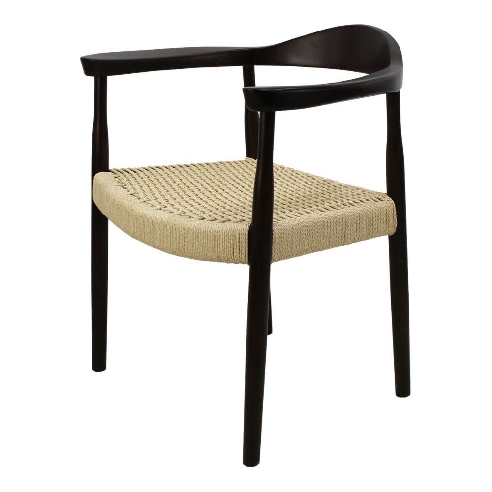 Silla comercial Kingstrong Guiza de madera maciza con asiento trenzado impermeable estilo escandinavo