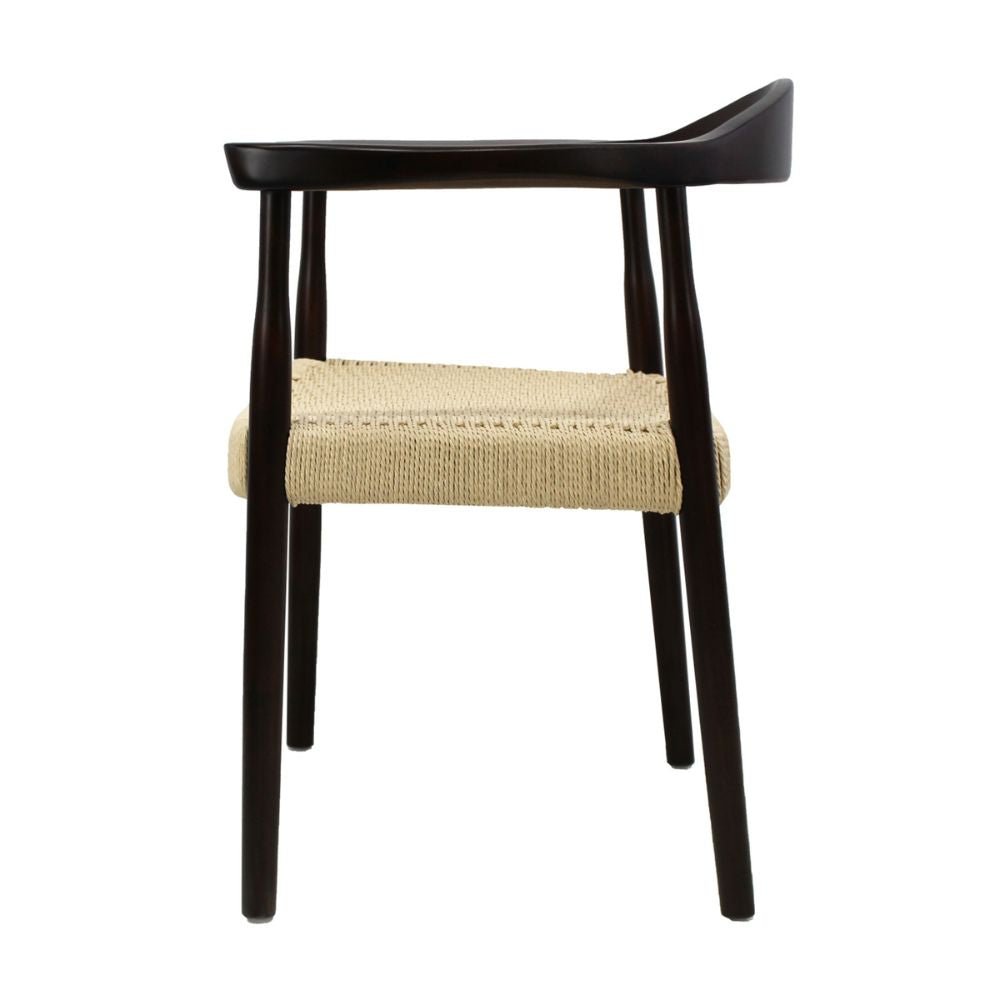 Silla comercial Kingstrong Guiza de madera maciza con asiento trenzado impermeable estilo escandinavo