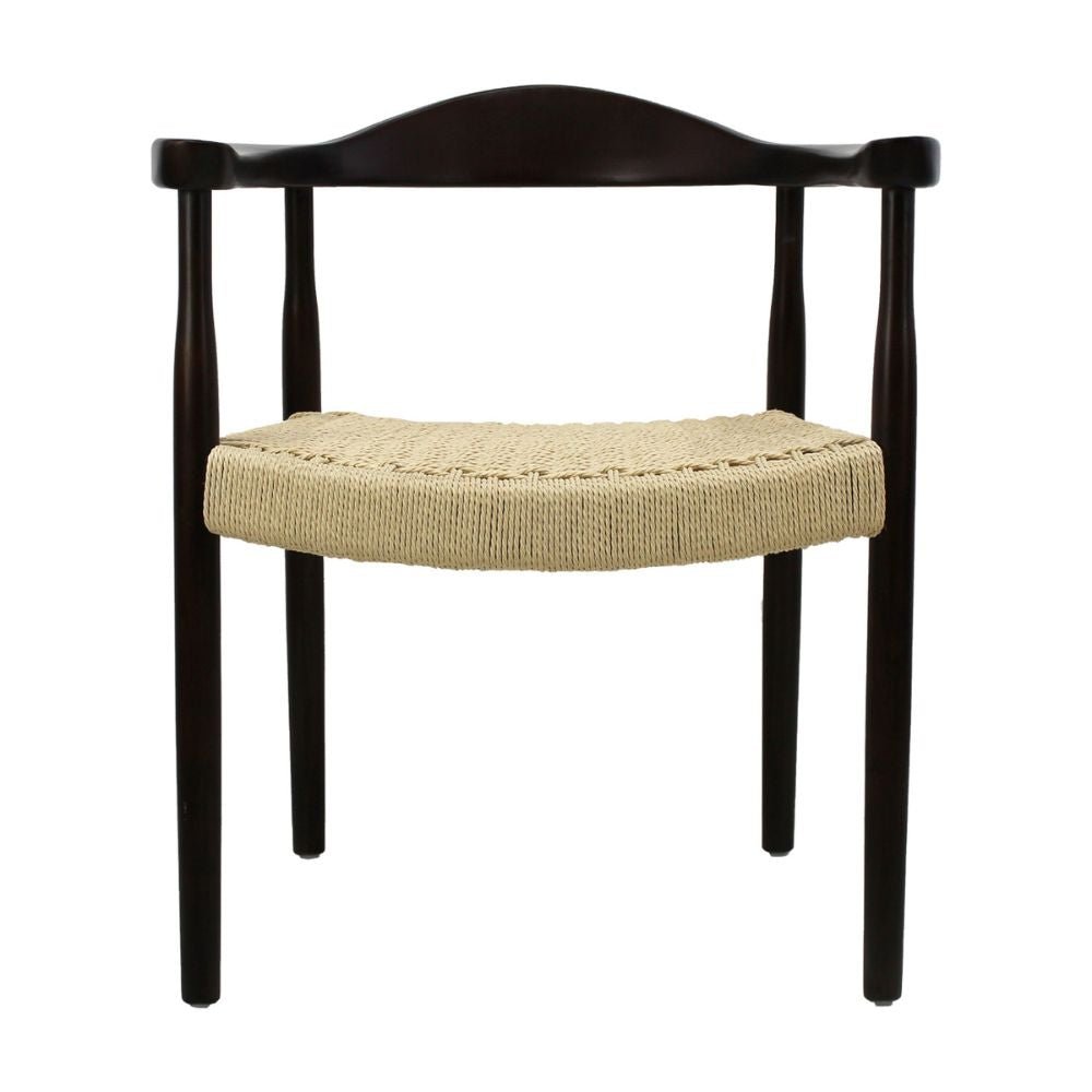 Silla comercial Kingstrong Guiza de madera maciza con asiento trenzado impermeable estilo escandinavo
