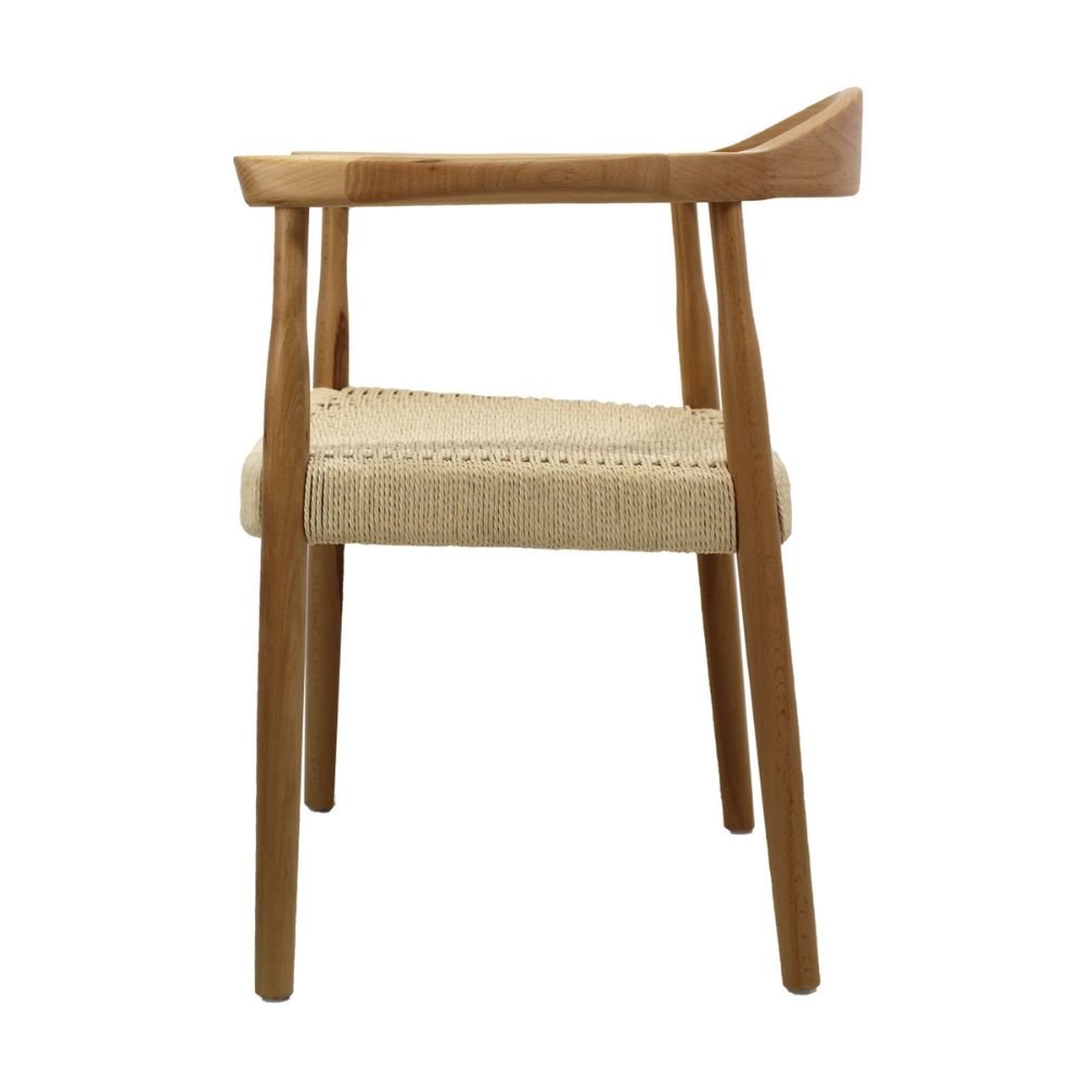 Silla comercial Kingstrong Guiza de madera maciza con asiento trenzado impermeable estilo escandinavo
