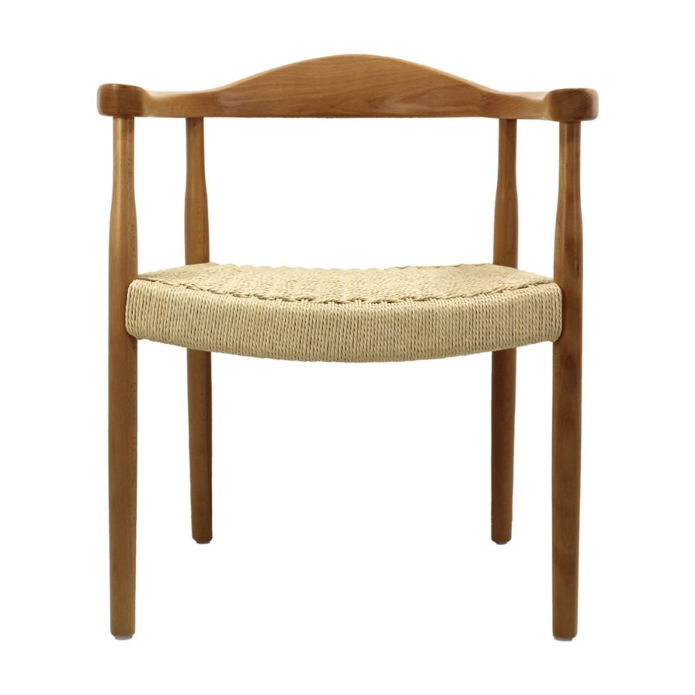 Silla comercial Kingstrong Guiza de madera maciza con asiento trenzado impermeable estilo escandinavo