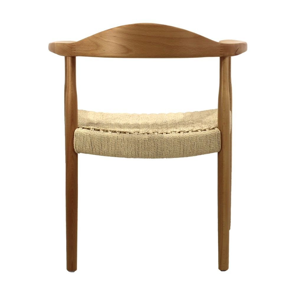 Silla comercial Kingstrong Guiza de madera maciza con asiento trenzado impermeable estilo escandinavo