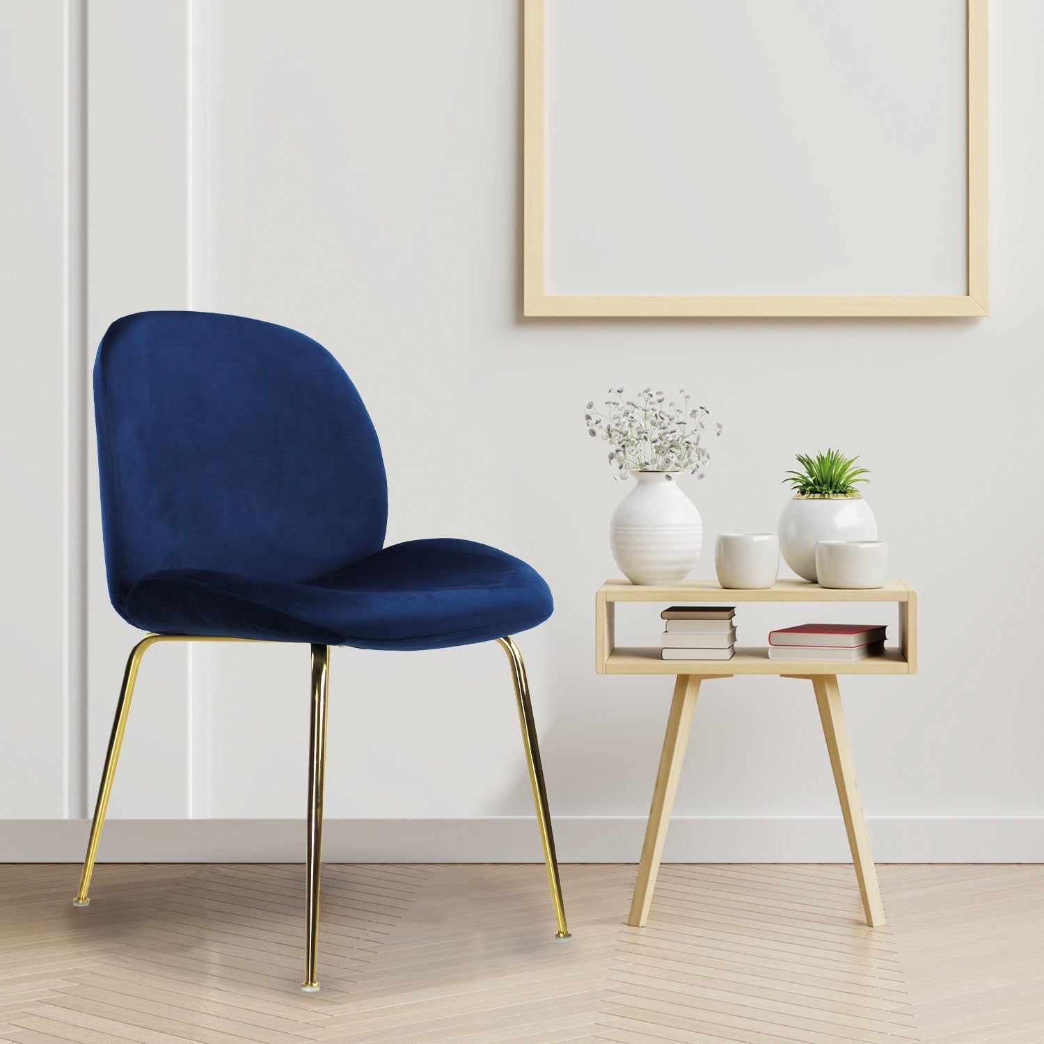 SILLA KINGSTRONG MOB-039B TREVISO VELVET SILL2242337 | Silla Ocasional Comercial Decorativa | Base 4 Puntas Metal | Tapizado Tela | Interior
