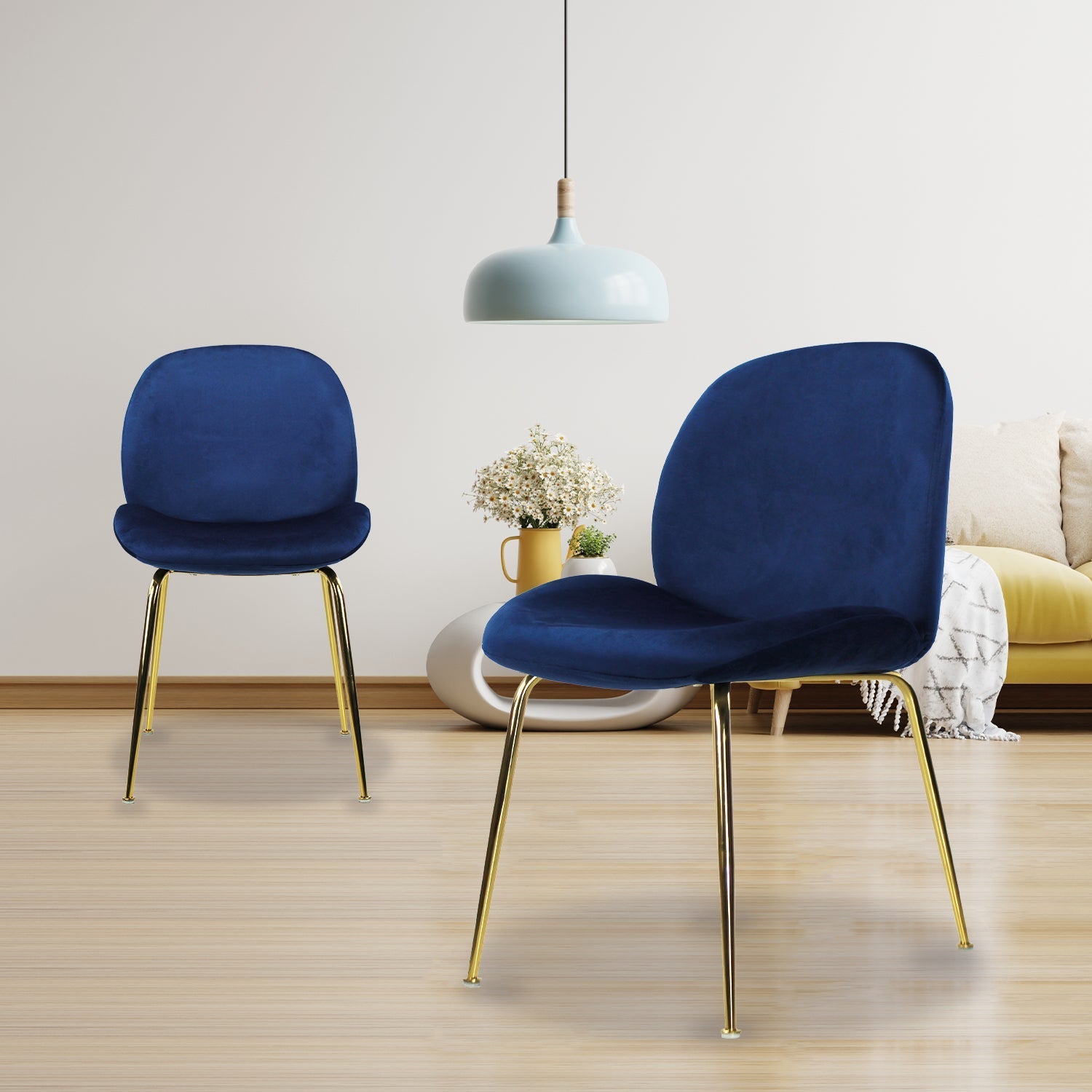 SILLA KINGSTRONG MOB-039B TREVISO VELVET SILL2242337 | Silla Ocasional Comercial Decorativa | Base 4 Puntas Metal | Tapizado Tela | Interior Ambientada