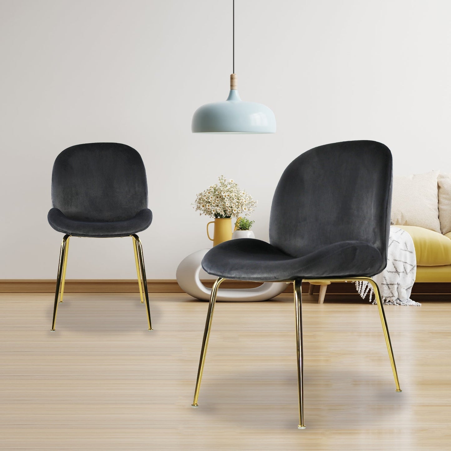 SILLA KINGSTRONG MOB-039B TREVISO VELVET SILL2242337 | Silla Ocasional Comercial Decorativa | Base 4 Puntas Metal | Tapizado Tela | Interior