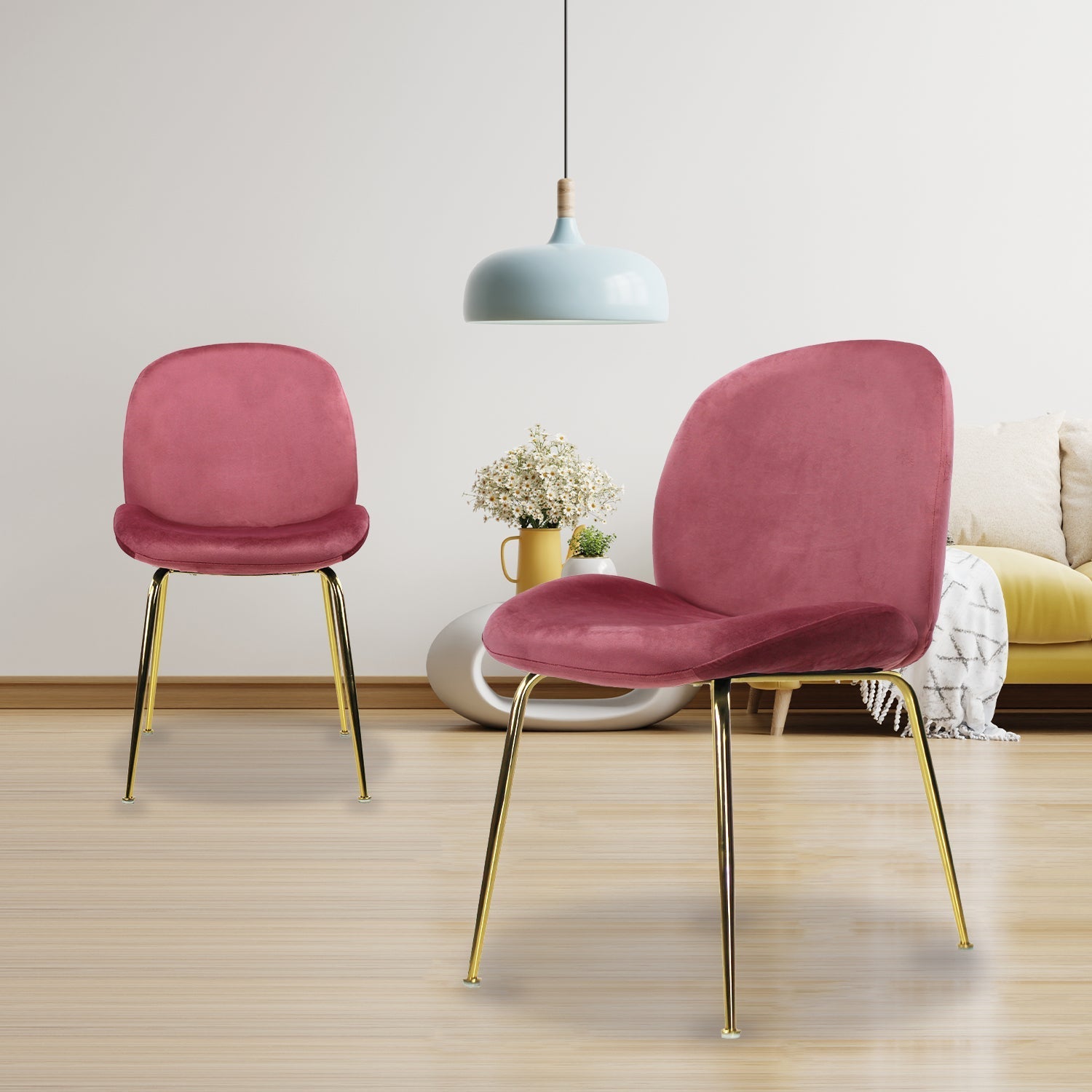 SILLA KINGSTRONG MOB-039B TREVISO VELVET SILL2242337 | Silla Ocasional Comercial Decorativa | Base 4 Puntas Metal | Tapizado Tela | Interior