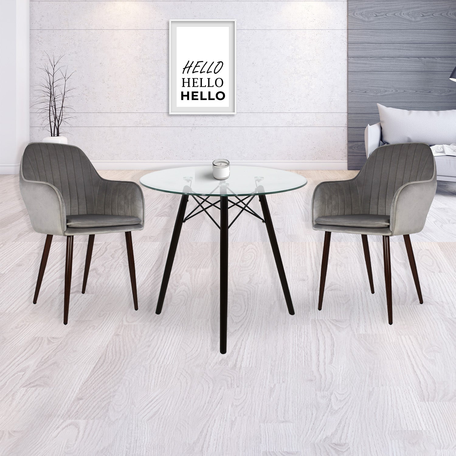 SILLA KINGSTRONG MOB-052 TRENTO VELVET SILL2242332 | Silla Ocasional Comercial Decorativa | Base 4 Puntas Metal | Tapizado Tela | Interior