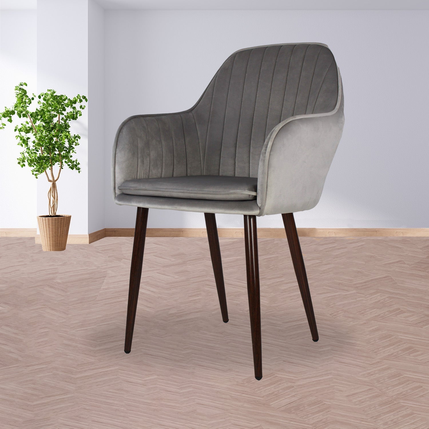SILLA KINGSTRONG MOB-052 TRENTO VELVET SILL2242332 | Silla Ocasional Comercial Decorativa | Base 4 Puntas Metal | Tapizado Tela | Interior