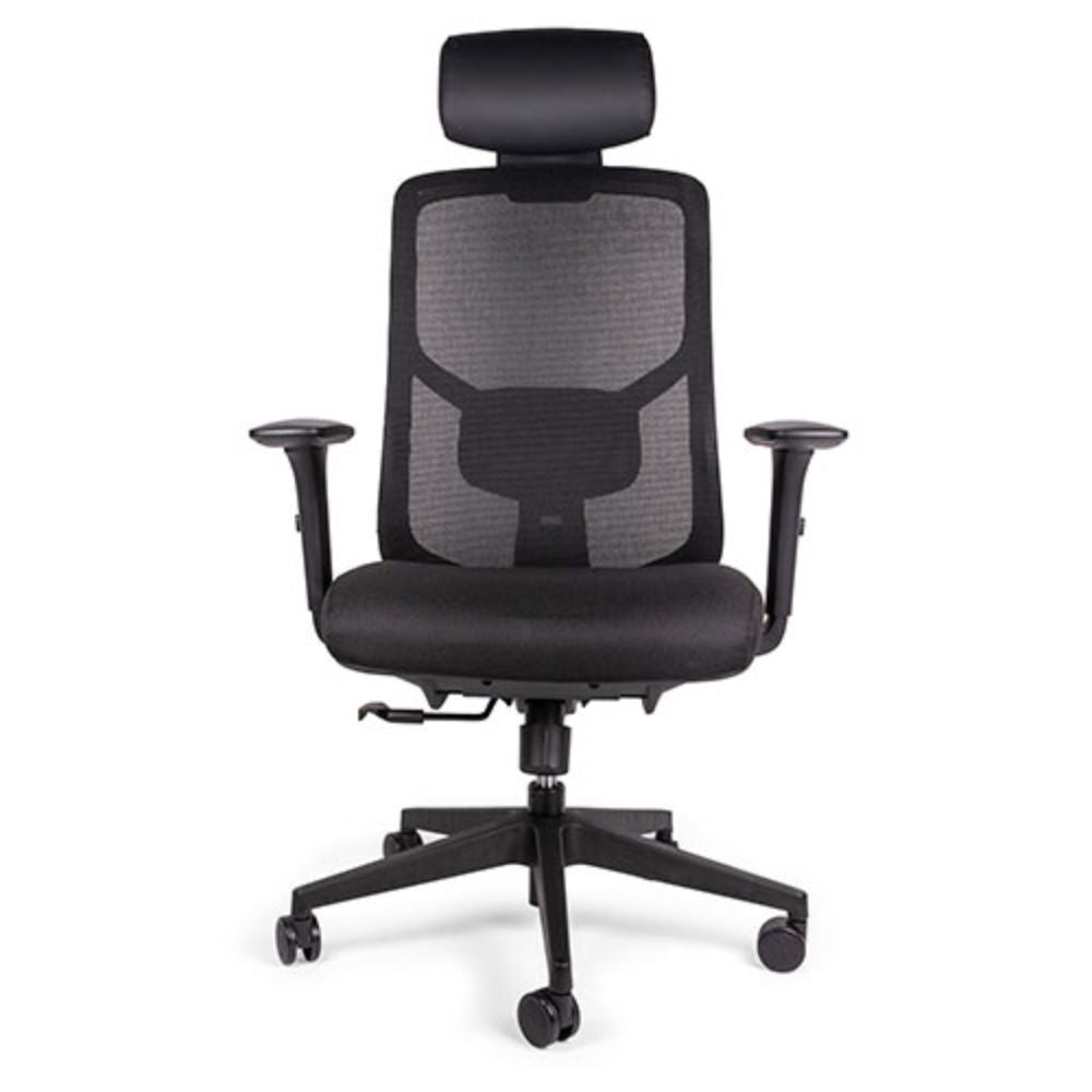 Silla ejecutiva OFFIHO NEBULA OHE-133PLUS con respaldo en malla y soporte lumbar ajustable.