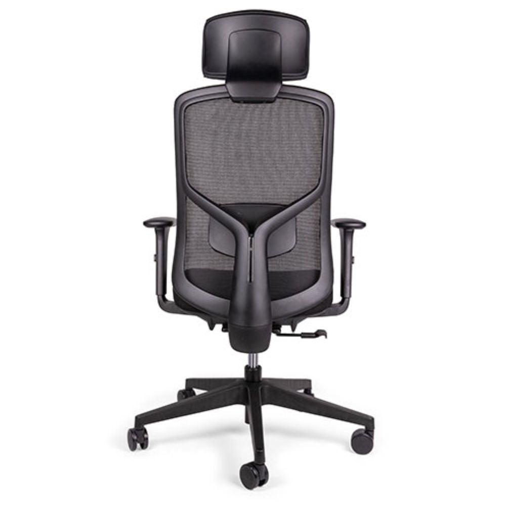Silla ejecutiva OFFIHO NEBULA OHE-133PLUS con respaldo en malla y soporte lumbar ajustable.