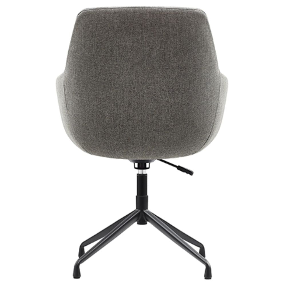 Sillón ocasional Offiho Tripoli OHV-2005 gris tapizado sobre base estrella de aluminio negro giratoria