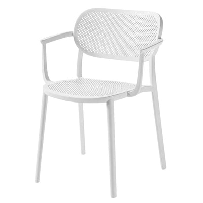 Silla Comercial Labenze Nuta 155-22550 | Tecnopolímero multiperforado con brazos, apilable | Nogal Beat · silla para restaurante, silla de cafetería.