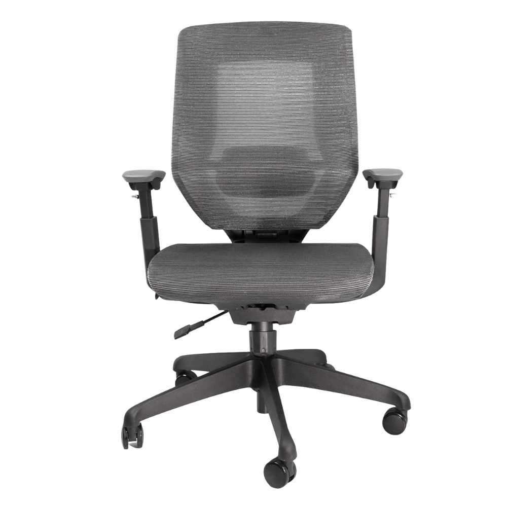 Silla de oficina Nogal Beat Ucrania Ejecutivo negra con respaldo en malla y asiento tapizado