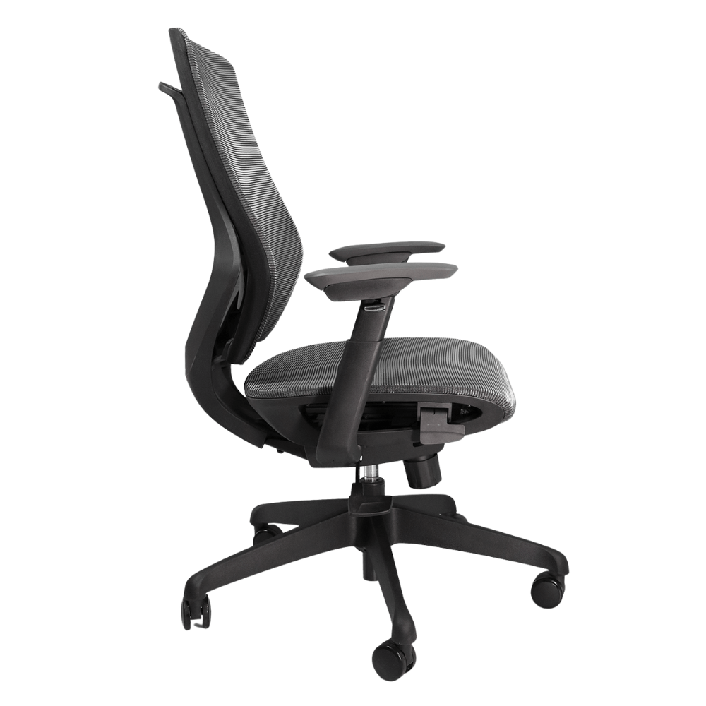 Silla de oficina Nogal Beat Ucrania Ejecutivo negra con respaldo en malla y asiento tapizado