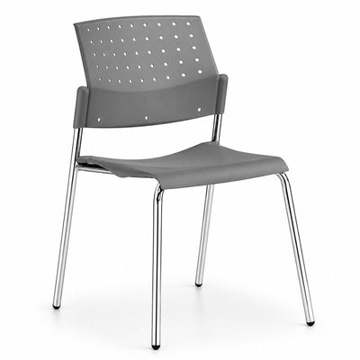 Silla de Visita LABENZE ARETA 106-00220 | polipropileno y patas cromadas, Estibable | Nogal Beat · silla de recepción, sala de espera, oficina