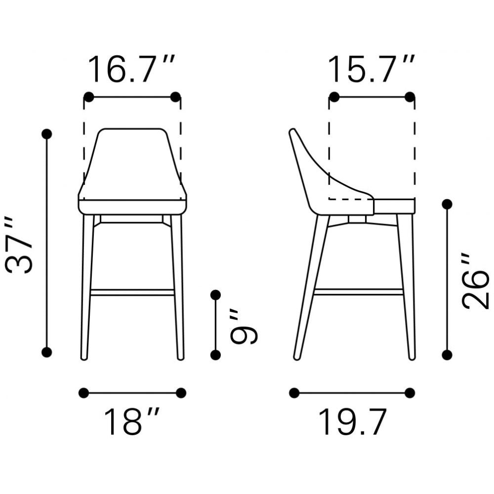 Taburete Alto para Barra | 94 cm | Base Madera Abedul | Gris | Polipiel 100% Poliuretano | Interior Bar Restaurante Cafetería Zona Alimentos Barra Alta Desayunador Cocina Barra Cantina Antro Bistro TABURETE NOGAL BEAT MOOR