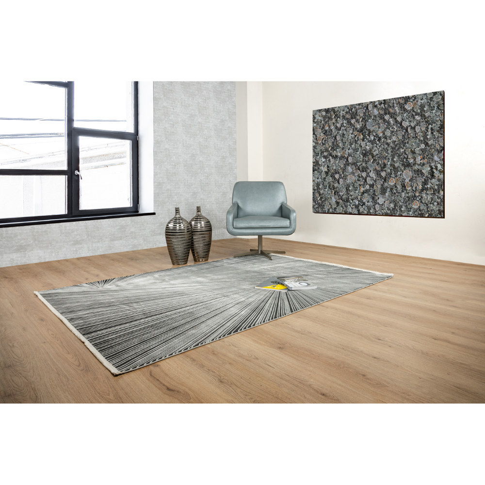 TAPETE NOGAL BEAT AMALFI T2291 | Tapete Decorativo Recepción Habitación Hotel | Tono Negro Gris | Varias Medidas | Rectangular | Interior