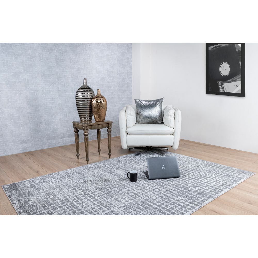 TAPETE NOGAL BEAT AMINA T5140 | Tapete Decorativo para Recepción Hotel Hogar | Tono: Gris Gris | Varias Medidas | Rectangular | Interior