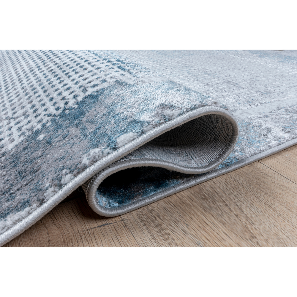 TAPETE NOGAL BEAT AMINA T5141 | Tapete Decorativo para Recepción Hotel Hogar | Tono: Gris Gris Azul | Varias Medidas | Rectangular | Interior