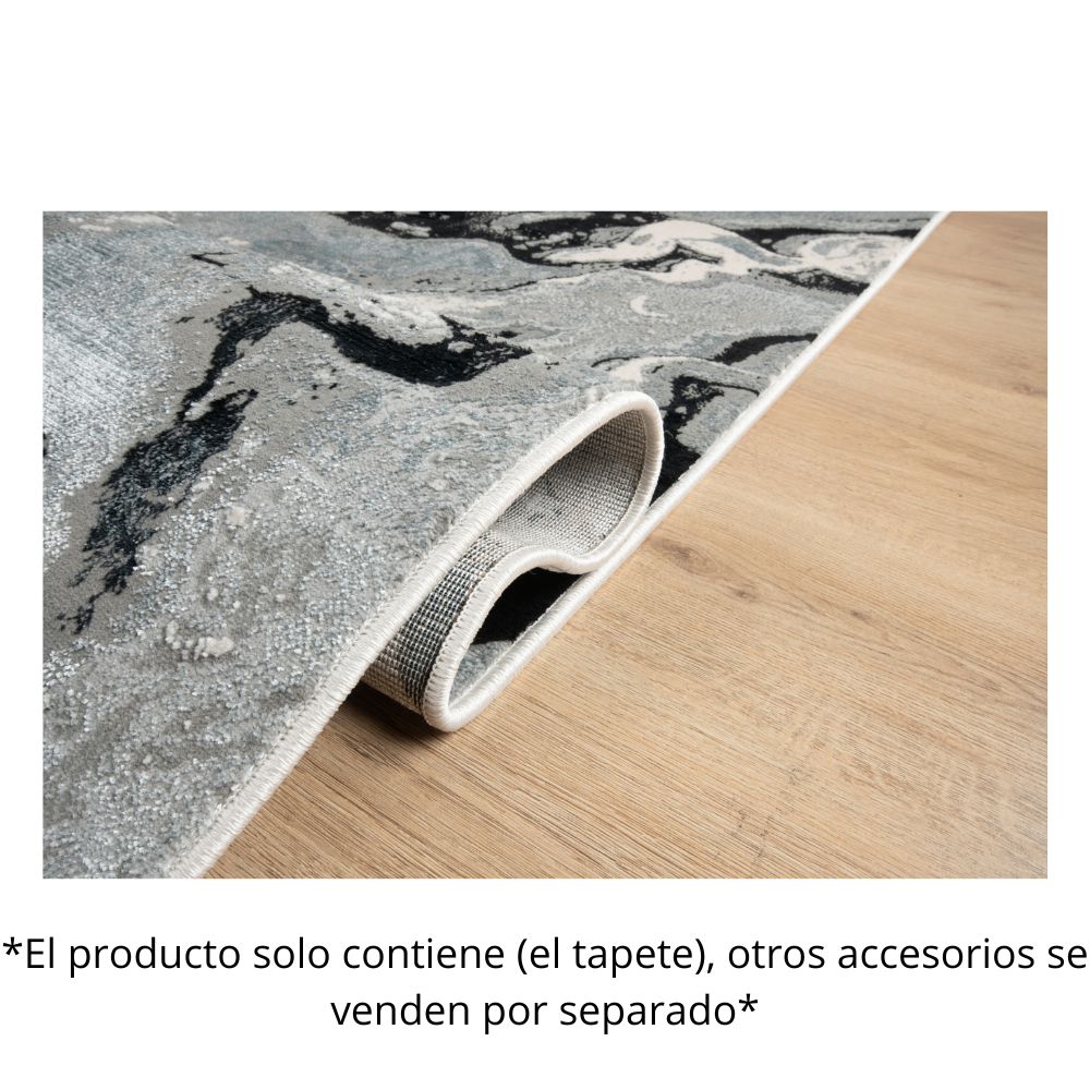 TAPETE LAVIN ARTEMA U6020 | Tapete Decorativo para Recepción Hotel Hogar Departamento Sala | PLATA NEGRO | Varias Medidas | Rectangular Circular | Interior | Hotel Habitación Airbnb Sala Recamara Estudio