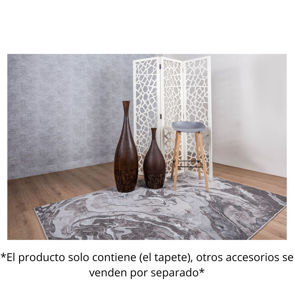TAPETE LAVIN AYDA T9012 | Tapete Decorativo para Recepción Hotel Hogar Departamento Sala | GRIS PLATA | Varias Medidas | Rectangular | Interior | Hotel Habitación Airbnb Sala Recamara Estudio