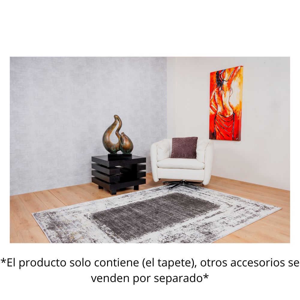 TAPETE LAVIN AYDA T9013 | Tapete Decorativo para Recepción Hotel Hogar Departamento Sala | GRIS PLATA | Varias Medidas | Rectangular | Interior | Hotel Habitación Airbnb Sala Recamara Estudio