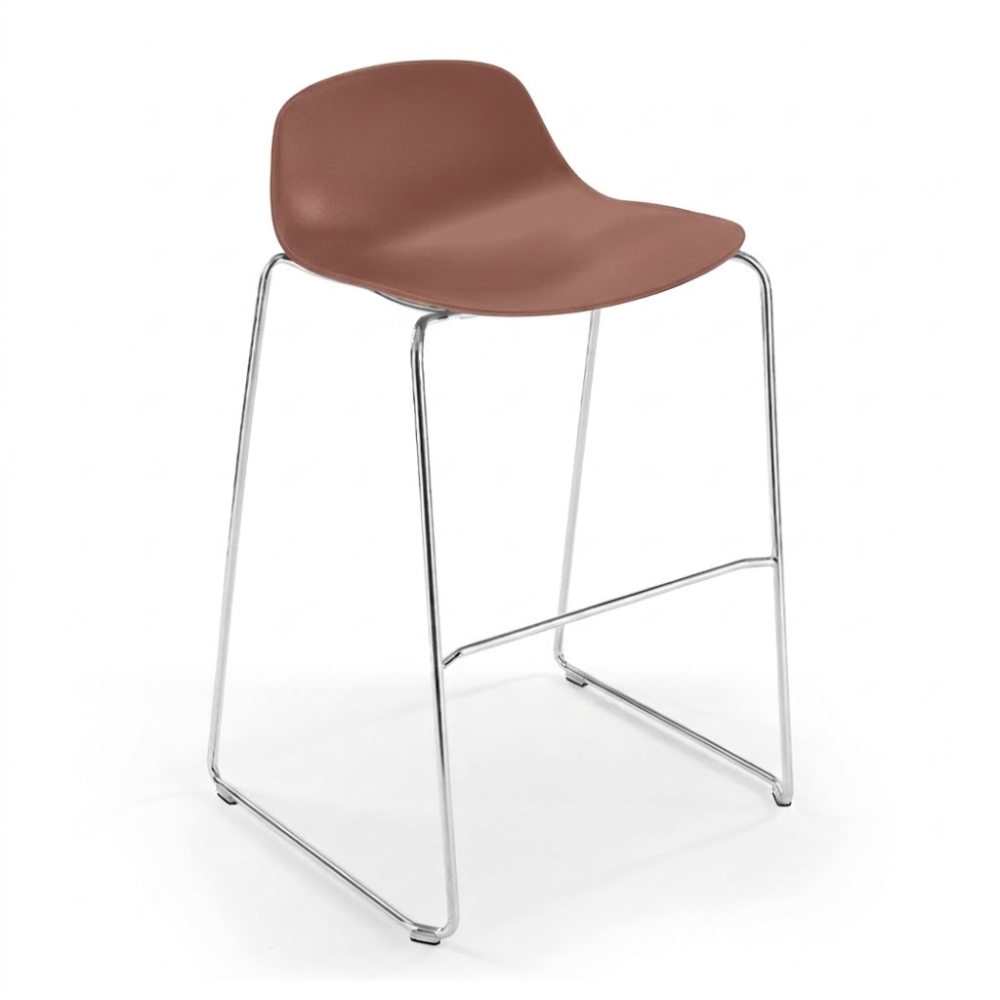 Taburete Comercial - INFINITI PURE LOOP MINI H66 TRINEO - Varios Colores - Asiento en Policarbonato - Base Metálica Trineo