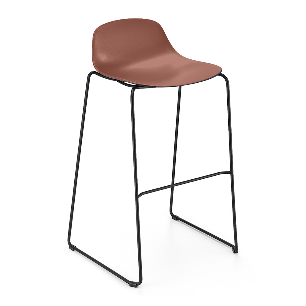 Taburete Comercial - INFINITI PURE LOOP MINI H76 TRINEO - Varios Colores - Asiento en Policarbonato - Base Metálica Trineo