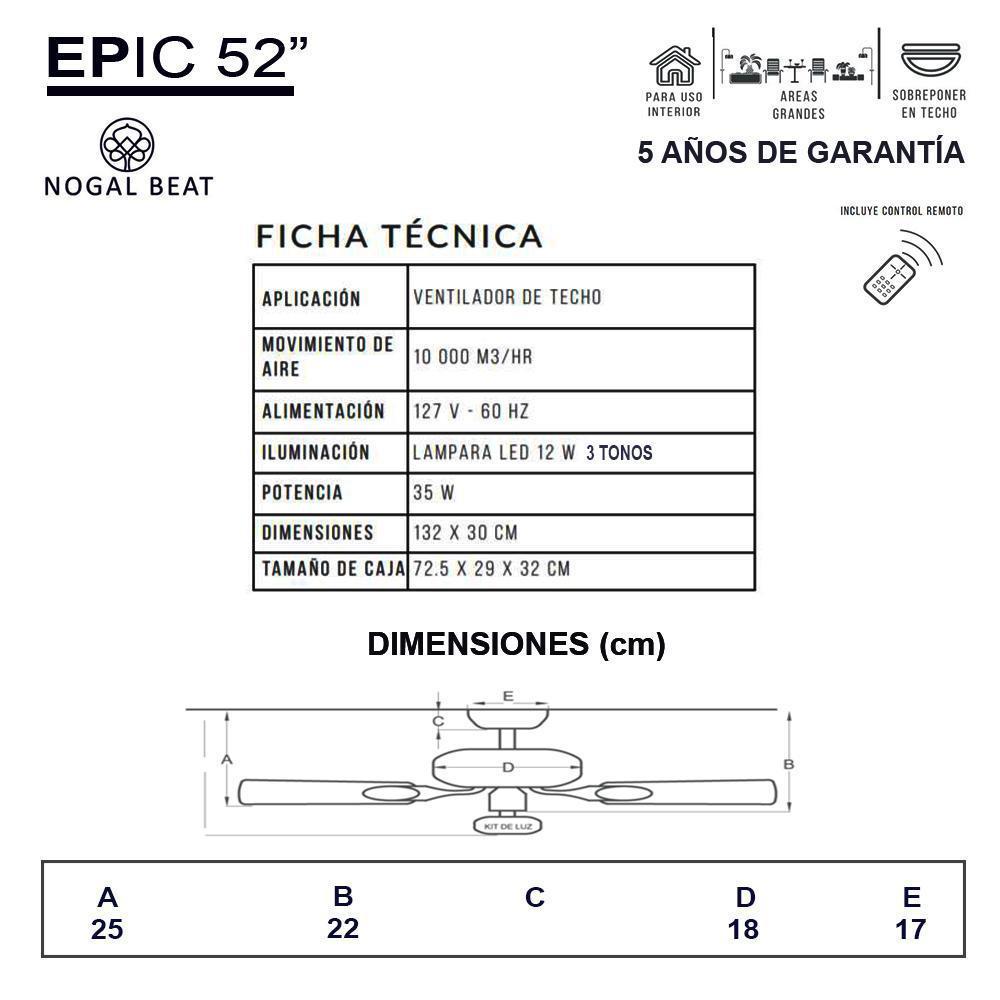 Ventilador Decorativo de Techo para Despacho - MASTERFAN EPIC 52 - Metal - 3 Aspas Áreas Grandes Ventiladores de Techo Ventiladores de Pie Ventiladores de Pared Ventiladores Decorativos Diseño de Interiores Estilo Funcionalidad Espacio Acogedor Oficina Sala Terraza Asesoramiento Diseño de Interiores Tienda Online Compra Online Atención al Cliente Soporte Servicio Postventa Restaurante Bar Ventilador Comercial Hotel Hostelería