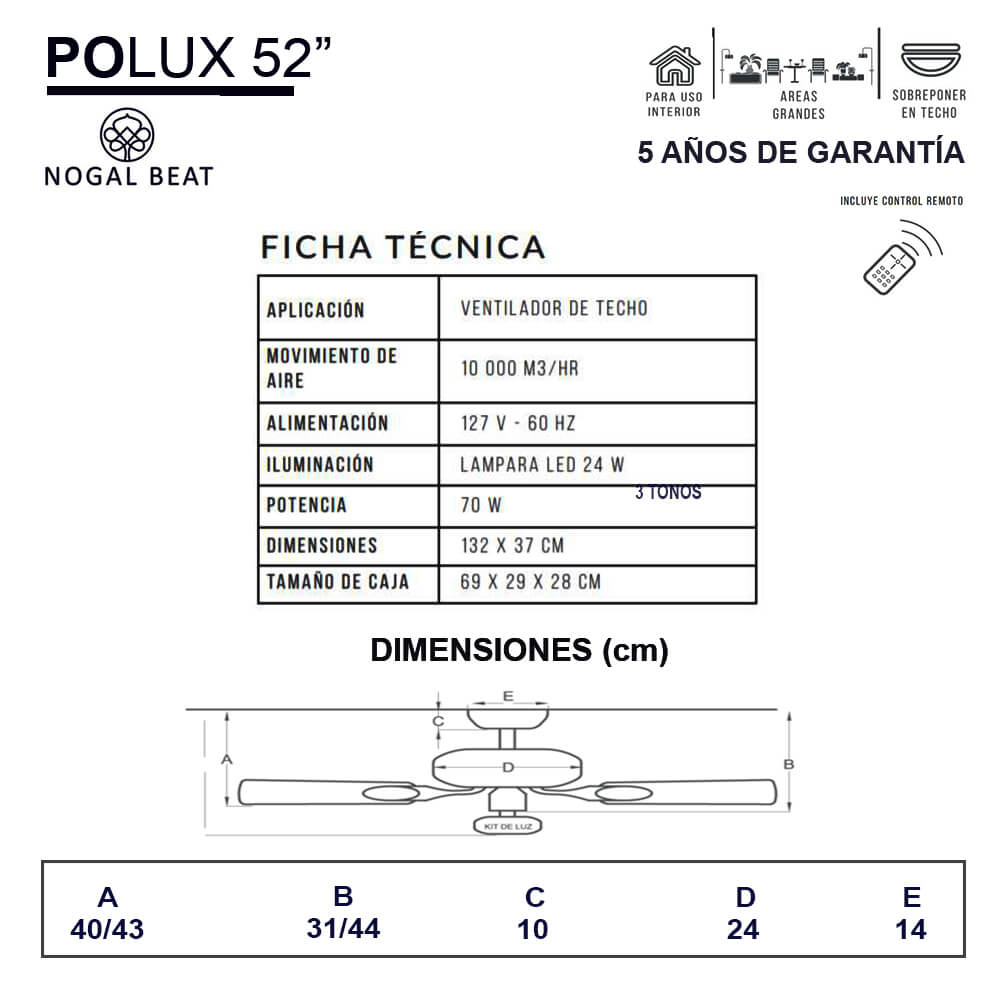 Ventilador Decorativo de Techo para Hotel - MASTERFAN POLUX 52 - Chocolate - 5 Aspas Áreas Grandes Ventiladores de Techo Ventiladores de Pie Ventiladores de Pared Ventiladores Decorativos Diseño de Interiores Estilo Funcionalidad Espacio Acogedor Oficina Sala Terraza Asesoramiento Diseño de Interiores Tienda Online Compra Online Atención al Cliente Soporte Servicio Postventa Restaurante Bar Ventilador Comercial Hotel Hostelería