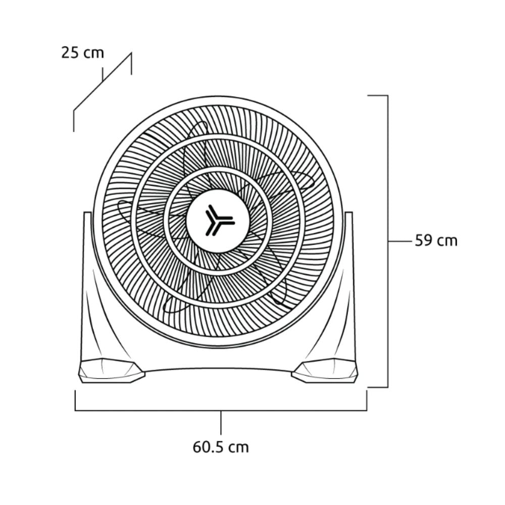Ventilador industrial de piso Masterfan Horus 20 pulgadas color negro con cinco aspas para interior