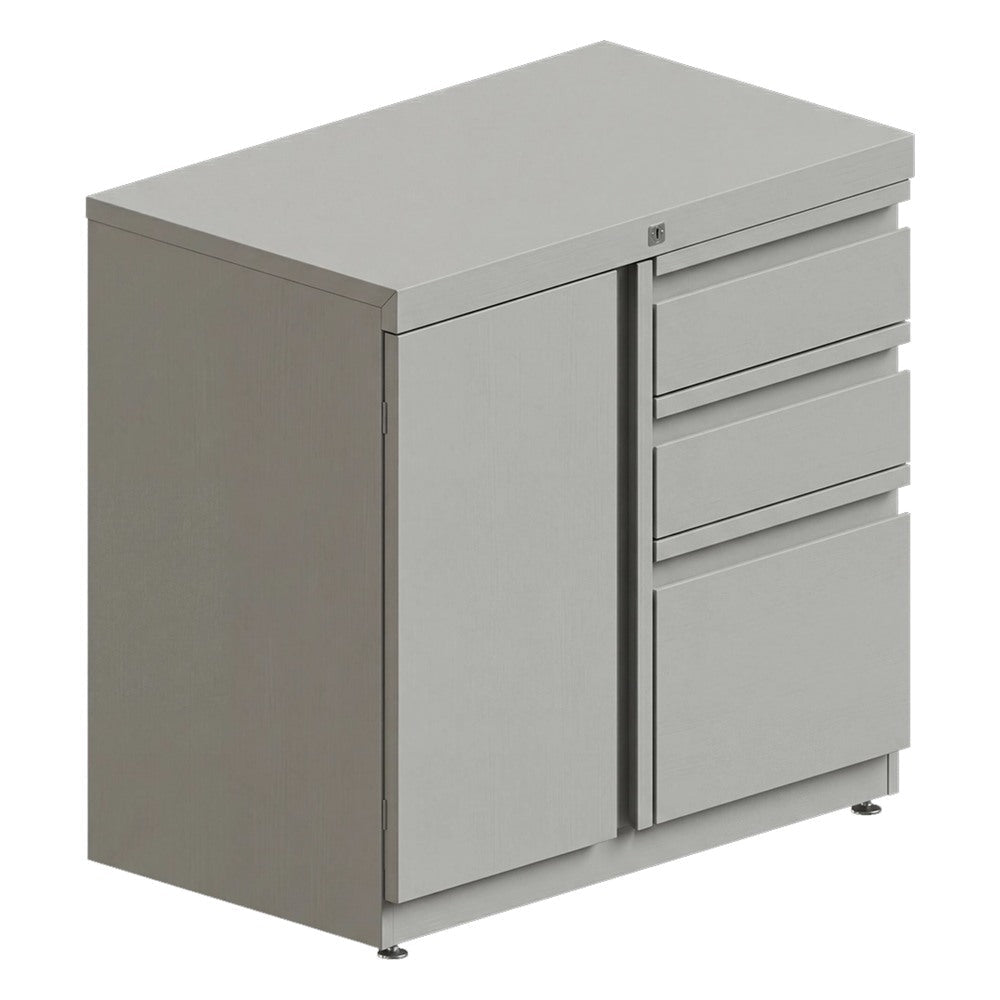 Archivero Combo Metálico para Despacho - GEBESA ARKA - 3 Gavetas y 1 Puerta - GAG391 - GEBESA - NOGAL BEAT - Archivero