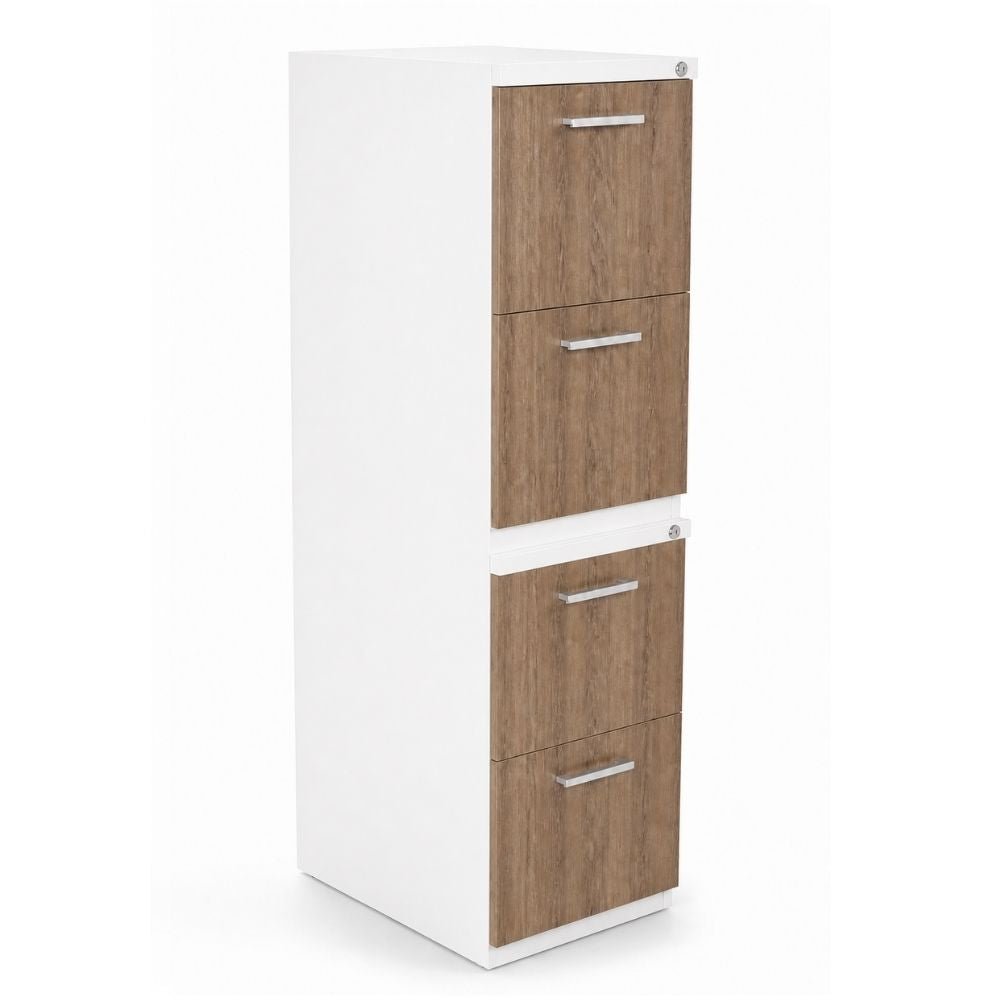 Archivero para Oficina Metálico Vertical - VERSA COMPLEMENTOS - Varios Colores - Fondo 49.5 cm - 4 Gavetas de Archivo - CS-1357 - VERSA - NOGAL BEAT - Archivero
