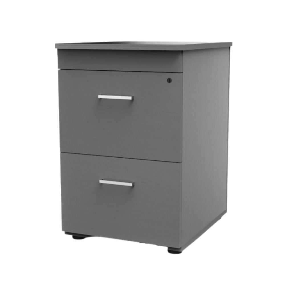 Archivero de oficina OFIK 225 con 2 gavetas y cerradura en melamina y acero
