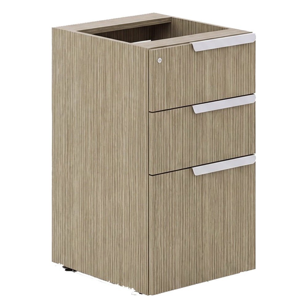 Archivero Pedestal para Despacho - GEBESA BENTO - 3 Gavetas - Sin Cubierta - Frente 41 cm - GCB311 - GEBESA - NOGAL BEAT - Archivero