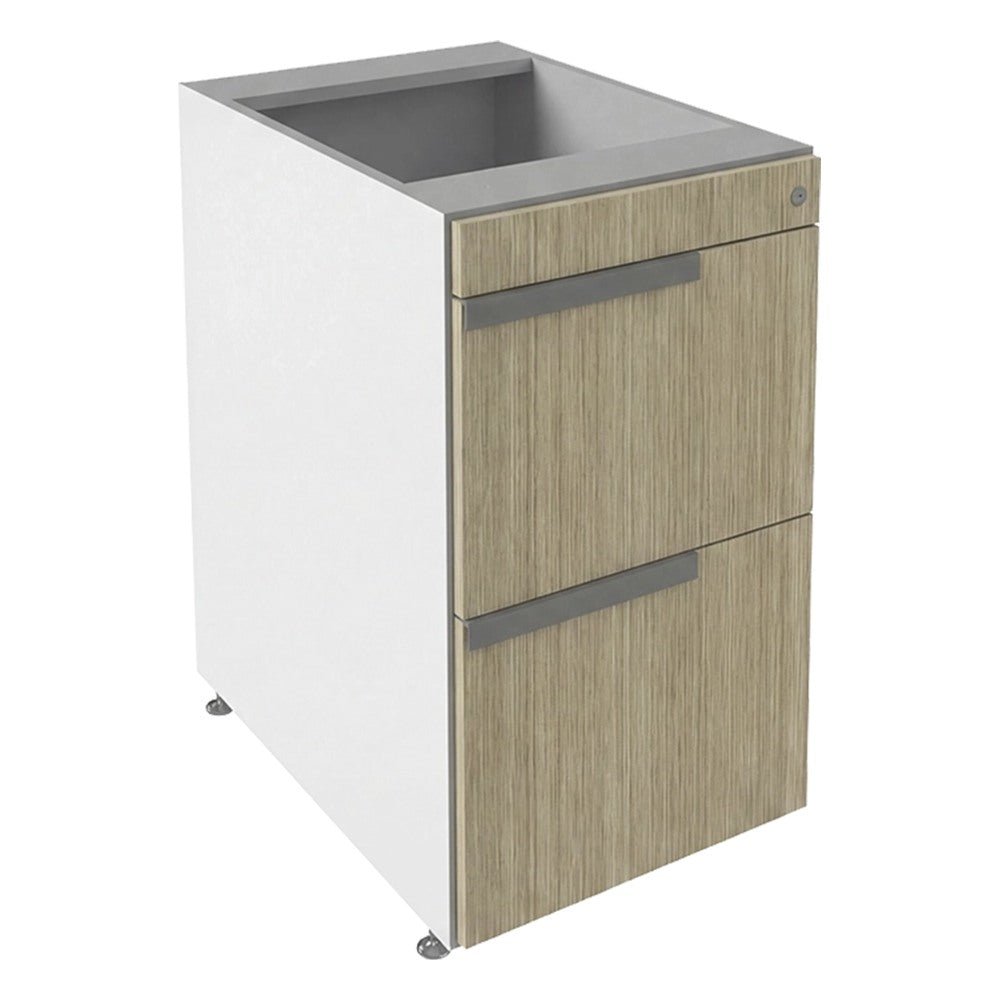 Archivero Pedestal para Escritorio - GEBESA G-CONNECT - Frente 41 cm - 2 Gavetas - GBG300BP - GEBESA - NOGAL BEAT - Archivero