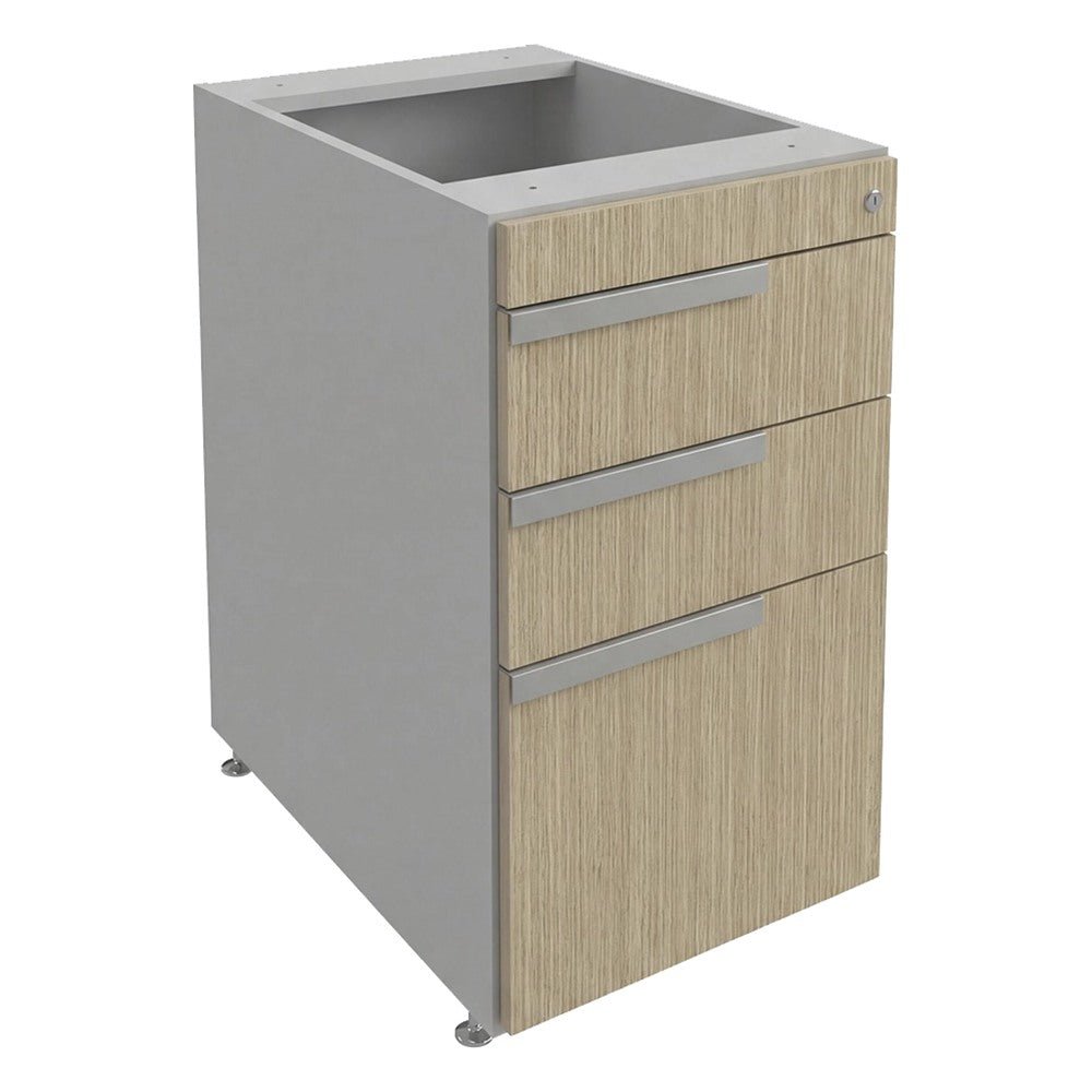 Archivero Pedestal para Oficina - GEBESA G-CONNECT - Frente 41 cm - 3 Gavetas - GBG310BP - GEBESA - NOGAL BEAT - Archivero