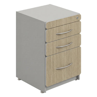 Archivero Pedestal para Oficina - GEBESA SPAZIO - Frente 48 cm - 3 Gavetas - GBS310 - GEBESA - NOGAL BEAT - Archivero