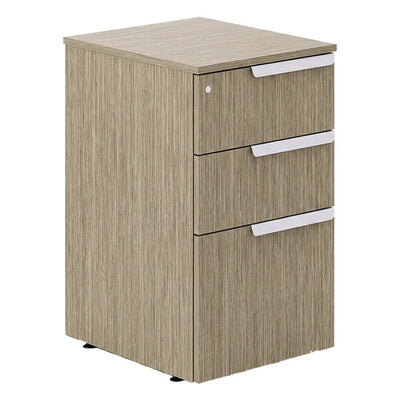 Archivero Pedestal para Oficina Privada - GEBESA BENTO - 3 Gavetas - Con Cubierta - Frente 41 cm - GCB310 - GEBESA - NOGAL BEAT - Archivero