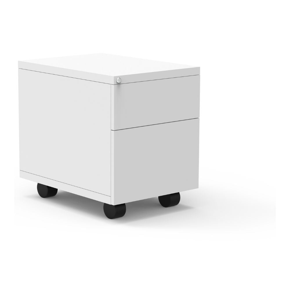 Archivero slim TB-AER con 1 cajón y 1 gaveta en acero con jaladeras laterales