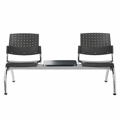Banca Área de Espera Diferentes Plazas y Mesas - LABENZE ARETA - Varios Colores - Asiento Tubular de Acero Pintado o Cromado - 108-2203M - Labenze - NOGAL BEAT - Banca de Visita