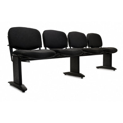 Banca de Visita Tandem para Área de Espera - GEBESA COMFORT - Varios Colores - 4 Plazas - Base Metálica - Asiento y Respaldo Tapizado - GDC204P4 - GEBESA - NOGAL BEAT - Banca de Visita