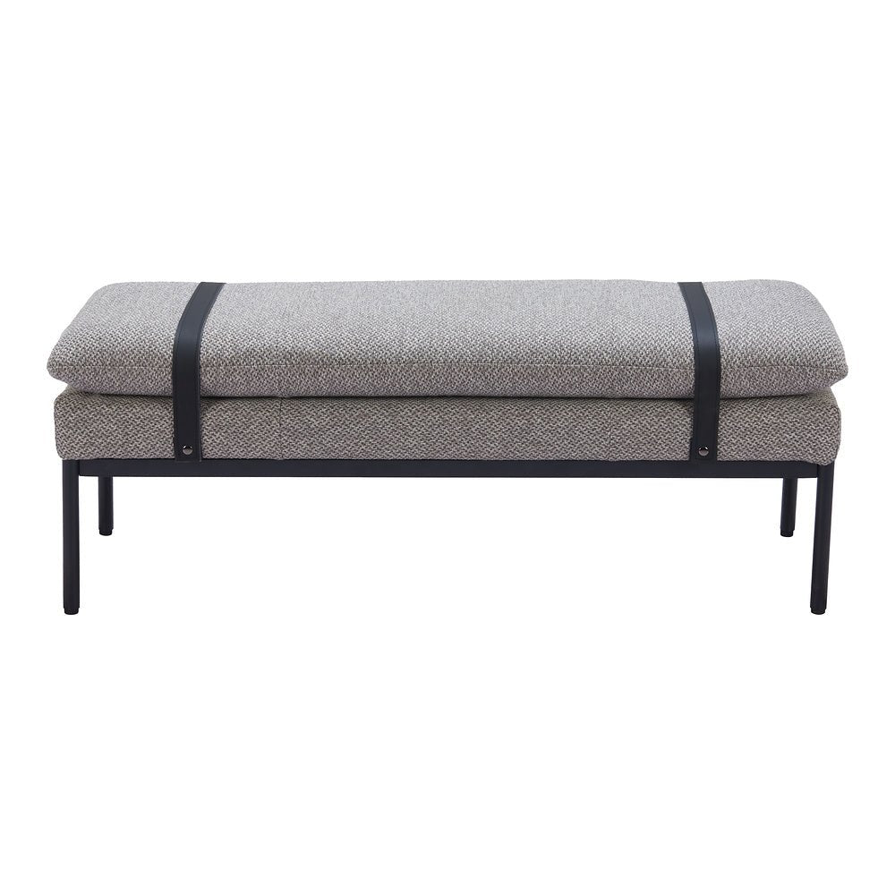 Banca para Andén de Espera 2 Plazas - ZUO PADD - Gris - Asiento y Respaldo Tapizados en Tejido Texturizado - 110354 - Zuo - NOGAL BEAT - Banca