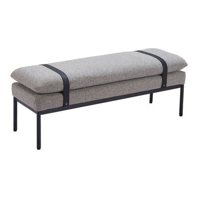 Banca para Andén de Espera 2 Plazas - ZUO PADD - Gris - Asiento y Respaldo Tapizados en Tejido Texturizado - 110354 - Zuo - NOGAL BEAT - Banca