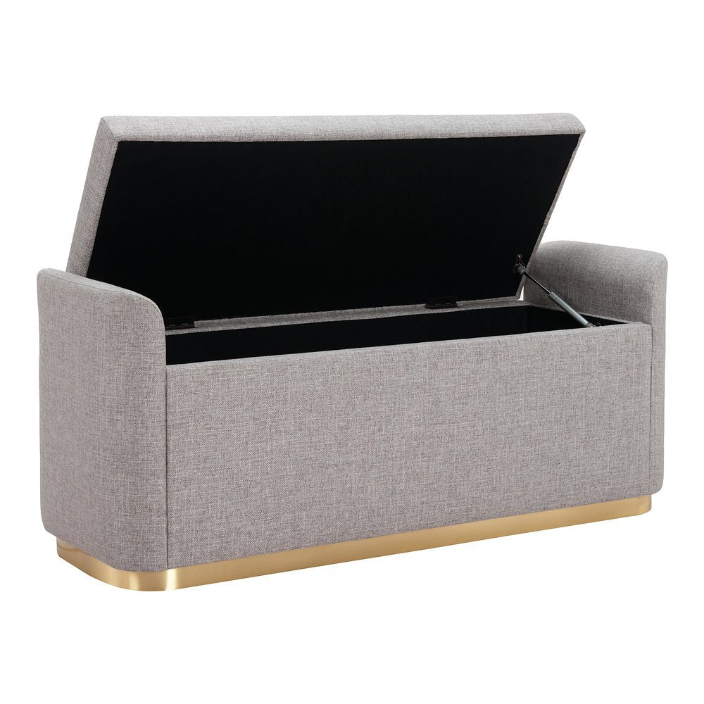 Banca para Área de Descanso 2 Plazas - ZUO DOBO - Gris - Asiento y Respaldo Tapizados - 109995 - Zuo - NOGAL BEAT - Banca